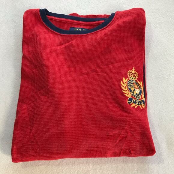 Polo Ralph Lauren mens waffle knit colorblock sleepwear top XL embroidered crest - Picture 7 of 7